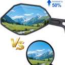 Adjustable Handlebar Bike Mirror- Anti-Slip Pads & Installation Wrench, 360° Rotatable HD Shatterproof Glass Electric Bike Mirrors, Fit for Mountain/E-Bikes/Road Bikes (1 Pair)