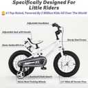 RoyalBaby Freestyle Toddlers Kids Bike 12 Inch Childrens Learning Bicycle with Training Wheels Boys Girls Beginners Ages 3-4 Years, White