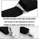 Sucrain Shirt Stays for Men,Elastic Adjustable Men Shirt Y-Style Garters with Anti-slip Locking Clamps Keep Shirts Tucked (Black)