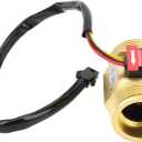 Eujgoov Water Flow Meter with Counter YF-B10 Brass G1 Male Thread Hall Effect Liquid Flow Sensor for Water Heaters DC24V 2-50L/Min