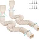 11.5ft Long Gutter Downspout Extensions Flexible, 4 Diameter Drain Downspout Extender, Down Spout Drain Extender for Rainwater Drainage, Extendable from 2.6ft to 11.5ft(2Pack, Limestone)
