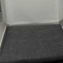 Corner Rug, High Density 3D Weaving Linen-Like Fabric L Shaped Rug, Rubber Backed Kitchen Rugs, Wear-Resistant, Stain-Resistant, Quick-Absorbing,Dark Grey,3'4" x 3'4"