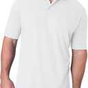 Hanes Mens X-Temp Short Sleeve Polo Shirt, Midweight Men's Shirt (Large, White)