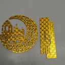 Wood Ramadan Decorations for Home Islamic Eid Mubarak Kareem Table Sign Moon Hollow Star Ornament for Muslim Party Tabletop Decor Art Craft Decoration Golden Moon 2 Pieces