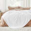 Bedsure GentleSoft King Throw Blanket for Couch - Cozy Soft Blankets for Women, Cute Small Fleece Throws for Girls, Bright White, 108x90 Inches