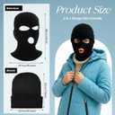 Shihanee 3 Sets / 1 Set Balaclava Ski Mask Beanie Hat Knitted Winter Warm Mask for Cold Weather Outdoor Sports Unisex, 2 in 1 (Black, M)