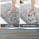 Yimobra Bathroom Rugs Non Slip Washable, Ultra Soft and Water Absorbent Bath Mats, Fluffy Shower Mat Outside, Plush Matts for Bathroom Floor/Sink, 24x17, Home Decor Accessories, Light Gray and White