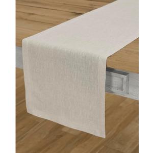 Solino Home Linen Table Runner 48 Inches - 100% Pure Linen Light Natural Table Runner 14 x 48 Inch Ideal for Dresser and Coffee Tables - Summer - Athena