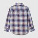 Gap Boys' Long Sleeve Flannel Button-Down Shirt (6-12 Months, Bellwether Blue 193943)