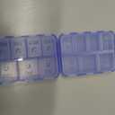 NEW Foldable & Double Protection Portable Weekly Pill Organizer 2 Times A Day with Etched Labels, AM PM 7 Day Week Medicine Box, Daily Travel Pill Case Dispenser for Vitamin, Supplement - Clear Blue