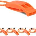 4 Pack Emergency Whistles, Loud Shrill Safety Whistle with Reflective Lanyard for Outdoor Climbing Hiking Camping Fishing Boat Kayak Life Vest Jacket Boating Water Survival Rescue Signaling (Orange)