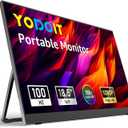 Yodoit Portable Monitor for Laptop 100Hz 18.5" FHD 1080P Screen IPS Display with USB Type C Port and Speakers with Smart Cover Metal Compatible with PC, MacBook, Xbox (Black)