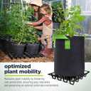 Plant Riser – Modular Pot Spacer for Grow Bags, Planters & Containers – UV-Resistant Drainage Tray for Airflow, Root Health & Cleaner Surfaces (Standard Black, 5 Pack)