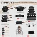 Pots and Pans Set Non Stick, 31 Piece Kitchen Induction Cookware & Bakeware Set, Nonstick Kitchen Cooking Pans Set with Frying Pans Set Grill Pan Saucepan Baking Sheet & Utensils, PFOA Free, Fully Assembled