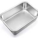 TeamFar Lasagna Pan, Rectangular Cake Pan Brownie Bake Dish Stainless Steel, 12.75103.2", Heavy Duty & Healthy, Deep Side & Brushed Surface, Easy Clean & Dishwasher safe