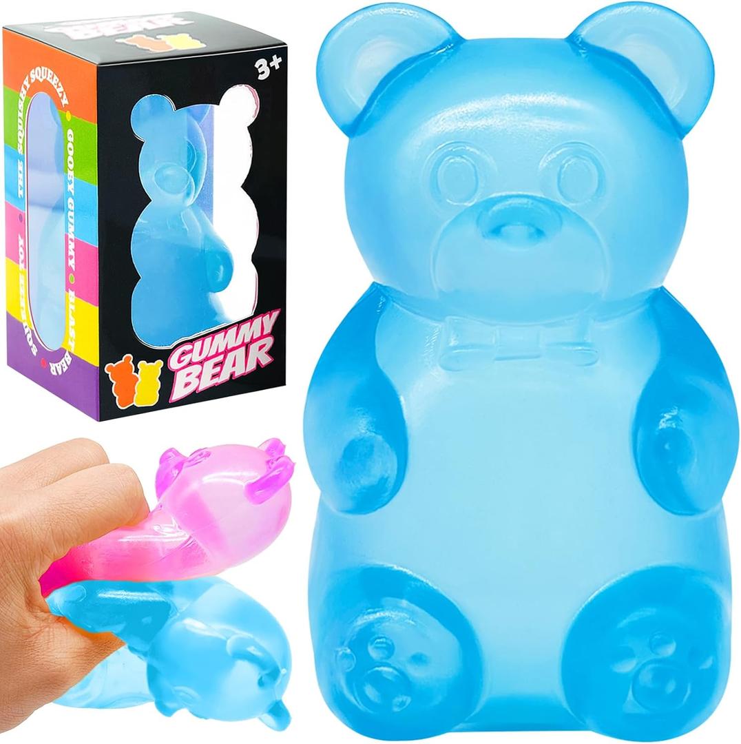 Fidget Toys Squishy Gummy Bear, Stress Cube Squishies Anxiety Stress Relief, Ice Squishy Stress Cube-Drop Malt Sugar Balls, Sensory Ball for Kids with Autism