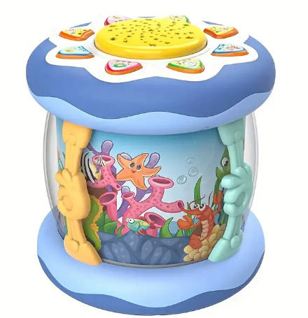 Baby Toys 6 to 12 Months - Musical Rotating Light Up Infant Toys, Early Learning Toys Baby Crawling Drum Toy, Tummy Time Educational Sensory Baby Girl Gifts for Toddlers 1 2 3 Years Old