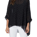 Womens Summer Printed Batwing Sleeve Top Chiffon Poncho Casual Loose Sheer Blouse Shirt L