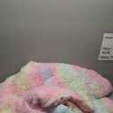 PERFEMET 3 Pcs Faux Fur Pink Comforter Set Queen Fluffy Shaggy Tie Dye Bedding Set for Girls Colorful Rainbow Ultra Soft Plush Velvet Furry Bedding Quilt Set (Pink, Queen)