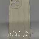 Caseative for iPhone 15 Pro Max Case,Water Ripple Pattern Curly Wave Frame Soft Phone Case (White) (White)