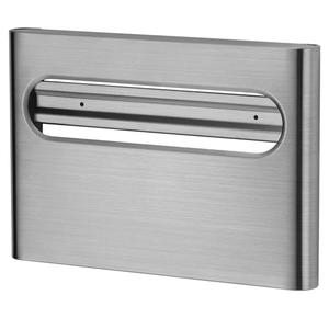 Stardrix Slim Brushed Stainless Steel Toilet Seat Cover Dispenser – Designer Wall-Mount Holder with Curved Edges and Large Capacity for Single or 1/2 Fold Covers, Aesthetic and Modern Look