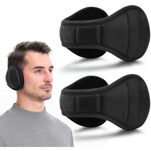 Eyegla Mens Winter Ear Muffs Foldable Cold Weather Earmuffs Fleece Warm Ear Warmers Behind The Head Ear Muffs