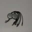 4 in 2 Retractable Charging Cable 4A,2Pack 4Ft Multi Chargers for All Devices,USBC Charging Cable with A/C to Type C/L/Micro USB Ports Universal Multiple USB Cable for iPhone Series/Samsung/Tablets/PS (Grey)