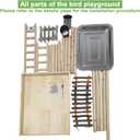 Hamiledyi 4 Layers Large Bird Playground 32" H Pet Parrot Playstand Gym Perch Wood Playpen for Parakeets Lovebirds Conure Cockatiel Cockatoos Finch Budgies or Other Small and Medium Sized Birds