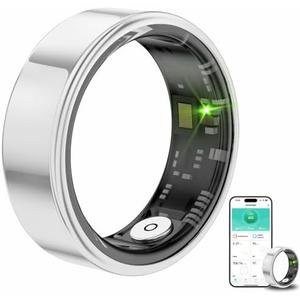 Jojovenusmall Smart Ring for Women & Men, Health Fitness Tracker with Sleep Monitor, Long-Lasting Battery, Activity Tracker Ring (Silver, 11)