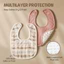 POIKSHARK 6-Pack Muslin Baby Bibs for Unisex Boys Girls, Cotton Baby Drool Bibs, Drooling and Teething Bibs for Infant