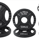 Fitvids Olympic 2-Inch Cast Iron Plate Weight Plate for Strength Training and Weightlifting, Two Hole Style, 35LB Set