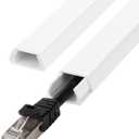 Wall Cable Hider Kit, 116in TV Wire Hider for Wall, Paintable Cord Hider Wall, Cord Organizer Hide 1-2 Cords Wall Mounted TV, Wire Cover for Wall, Cord Concealer 7XL16.5 W0.86 H0.43in, White