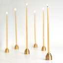 Pure Beeswax Candles, 6.3" Decorative Thin Taper Candles,Honey Scented, Dripless, Smokeless, 30min Burn Time for Birthday, Dinner, Prayer, Church, Hanukkah, Christmas (Yellow, 50 pcs)