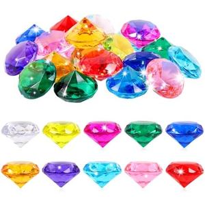 Niceup 26pcs Big Diving Gems Large Diamond Toys Kids Girls Princess Mermaid Party Favors Christmas Stocking Stuffers Pirate Treasure Chest Toys Fake Jewels Gemstones 1.57in for Easter Egg Fillers