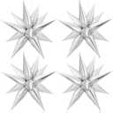 KatchOn Large Silver Star Balloons - 50 Pieces | Star Balloon with Shine for Happy New Years Decorations 2026 | Silver Foil Balloons for Christmas Party Decorations | New Years Eve Party Supplies 2026