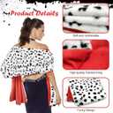 Apragaz 2 pcs Halloween Costume for Women, Dalmatian Shawl with 1920s Red Gloves for Halloween Cosplay Party (One Size)