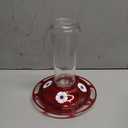 More Birds Bird Health+ Ruby Hummingbird Feeder, Glass Hummingbird Feeders for Outdoors, 4 Feeding Stations, 10 Ounces, Ruby Red