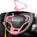 for Bronco Steering Wheel Trim Decal Panel for Ford Bronco 2021-Present Pink Interior Accessories (Not for Sport)
