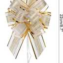 MECCANIXITY 10pcs 7 Inch Large Pull Bow Gift Wrapping Bows Ribbon Organza Cream White for Wedding Baskets Presents Christmas Party