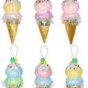 LANGXUN 6pcs Ice Cream Candy Land 2025 Xmas Birthday Party Suppiles Decoration, Hanging Candy Cane Christmas Tree Dcor, Christmas Decorative Hanging Ornaments Crafts