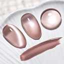4 x JODSONE 16.5ml Cat Eye Gel Nail Polish Pink Brown Single Colors for Holographic Glitter Cat Eye Reflective Translucent Need U V Lamp
