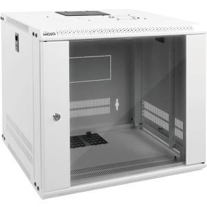 Tecmojo 9U Wall Mount Rack Network Cabinet for 19" IT Equipment,with Lockable Glass Door and Side Panels,Cooling Fan,17.7inch Depth,White,Computer/Electronics Equipment Data Rack