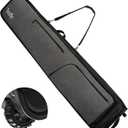 Wheeled Ski Bag for Air Travel, Padded Waterproof Ski Gear Bag Fits 2 Pairs Skis, Adjustable Length 156-200cm, Foldable (175, Grey)