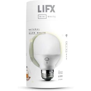 LIFX Mini White (A19) Wi-Fi Smart LED Light Bulb, Dimmable, Warm White, No Hub Required, Works with Alexa, Apple HomeKit and the Google Assistant,9 watts (1 Count (Pack of 1))