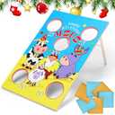 24 x 17 Inch Large Christmas Toss Game Happy Birthday Jesus Bean Bag Game with 6 Bags Religious Christmas Party Favor for Church Sunday School Classroom Family Yard Indoor Outdoor Party Supplies