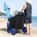KEDSUM 11.3 Cu.Ft. 400LBS Large Capacity Beach Wagon with Big Wheels for Sand, 12" Rubber Wheels Beach Cart, Heacy Duty Collapsible Wagon for Sand, One-Click Foldable