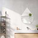 Small Decorative Mirror White Teardrop Mirrors with Metal Framed Oval Irregular Wall Mirrors Modern Accent Mirror for Wall Decor Living Room Bathroom Entryway Hallway Hanging 16x20 Inches