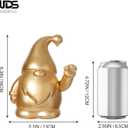 WDS WONDROUS Christmas Gnome Decor, Santa Figurine Gold Handmade Elf Waving Arm Decor for Home Office Shelf Tabletop Holiday Decoration (6.3") (set of 1)