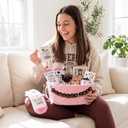 Zopeal 2026 Graduation Gift Basket Set for Her, Personalized Grad Gifts with Candle, Mug, Wine Glass, Jewelry, Socks & Banner, College High School Nursing Master Phd Graduation Gifts(Pink)