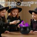 Halloween Decorations Indoor with Witches Cauldron and Diffuser, Witches Cauldron Large Outside, Black Plastic Cauldron Large for Home Table Mantel Kitchen Room